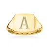 Ross-simons Italian 14kt Yellow Gold Personalized Signet Ring In Yellow