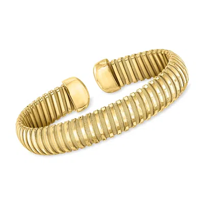 Ross-simons Italian 14kt Yellow Gold-plated Tubogas Cuff Bracelet