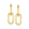 Ross-simons Italian 14kt Yellow Gold Removable Paper Clip Link Hoop Drop Earrings In Yellow