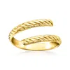 Ross-simons Italian 14kt Yellow Gold Ribbed Bypass Ring In Yellow
