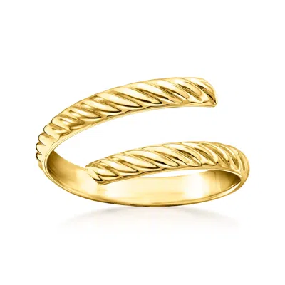 Ross-simons Italian 14kt Yellow Gold Ribbed Bypass Ring