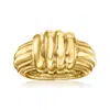 Ross-simons Italian 14kt Yellow Gold Ribbed Ring In Yellow