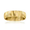 Ross-simons Italian 14kt Yellow Gold Ribbed Ring In Gold