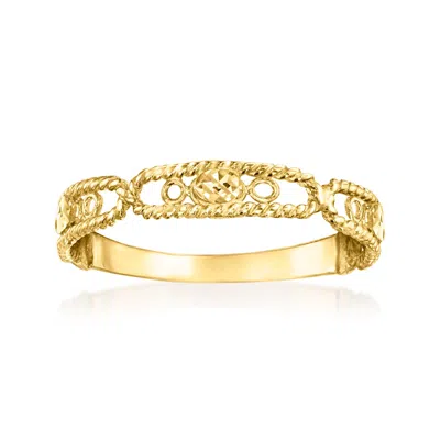 Ross-simons Italian 14kt Yellow Gold Rope-edge Station Ring