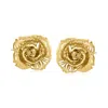 Ross-simons Italian 14kt Yellow Gold Rose Earrings In Yellow