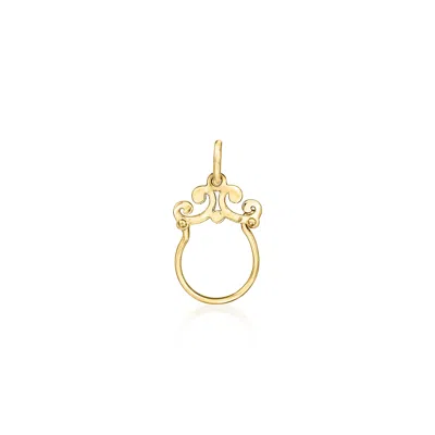 Ross-simons Italian 14kt Yellow Gold Royal-style Charm Holder Pendant