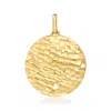 Ross-simons Italian 14kt Yellow Gold Square-pattern Circle Pendant In Yellow