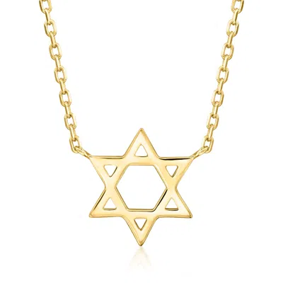 Ross-simons Italian 14kt Yellow Gold Star Of David Necklace In Multi