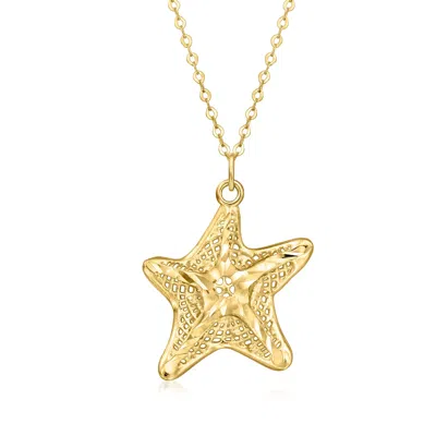 Ross-simons Italian 14kt Yellow Gold Starfish Necklace In Multi