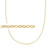 Ross-simons Italian 14kt Yellow Gold Textured And Polished Cable-chain Necklace