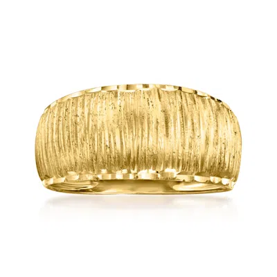 Ross-simons Italian 14kt Yellow Gold Textured And Polished Ring