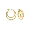 Ross-simons Italian 14kt Yellow Gold Triple-hoop Earrings In Gold