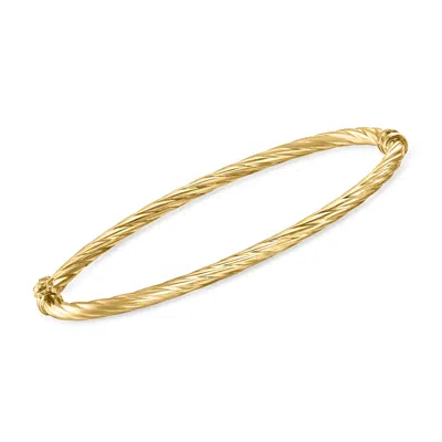 Ross-simons Italian 14kt Yellow Gold Twisted Bangle Bracelet In Multi
