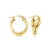 Ross-simons Italian 14kt Yellow Gold Twisted Double-hoop Earrings