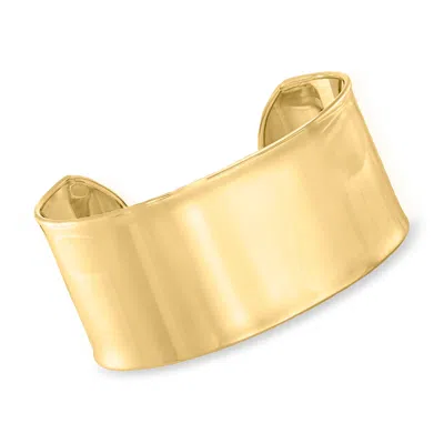 Ross-simons Italian 14kt Yellow Gold Wide Cuff Bracelet In Multi