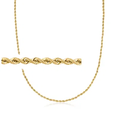 Ross-simons Italian 1.5mm 18kt Yellow Gold Rope-chain Necklace In Multi