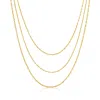Ross-simons Italian 18kt Gold Over Sterling 3-strand Singapore-chain Necklace