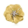 Ross-simons Italian 18kt Gold Over Sterling And Sterling Silver Flower Ring In Gold