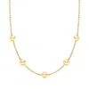 Ross-simons Italian 18kt Gold Over Sterling Bead Station Necklace In Multi