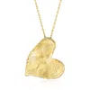 Ross-simons Italian 18kt Gold Over Sterling Brushed And Polished Heart Necklace In Multi