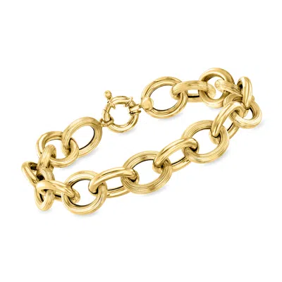 Ross-simons Italian 18kt Gold Over Sterling Cable-link Bracelet