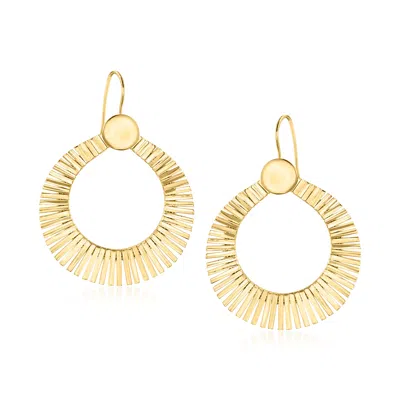 Ross-simons Italian 18kt Gold Over Sterling Cleopatra-style Drop Earrings In Yellow