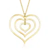 Ross-simons Italian 18kt Gold Over Sterling Concentric Heart Necklace In Gold