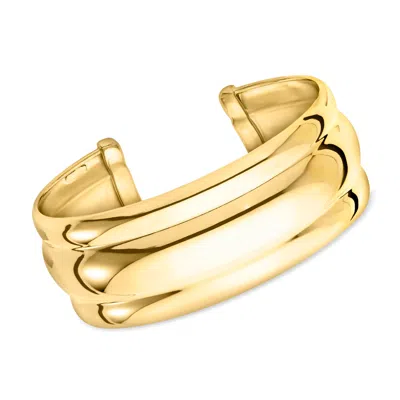 Ross-simons Italian 18kt Gold Over Sterling Cuff Bracelet In Multi