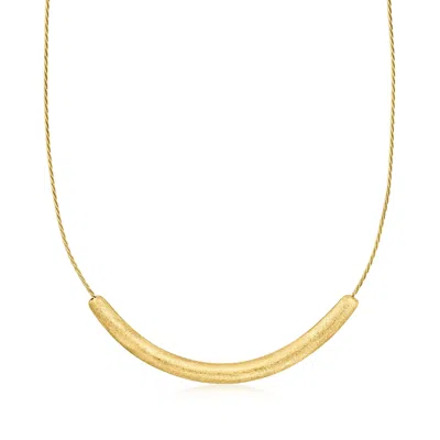 Ross-simons Italian 18kt Gold Over Sterling Curved Bar Necklace In Multi