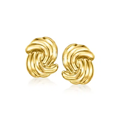Ross-simons Italian 18kt Gold Over Sterling Curved Button Earrings