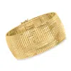 Ross-simons Italian 18kt Gold Over Sterling Diamond-cut And Polished Omega Bracelet In Multi