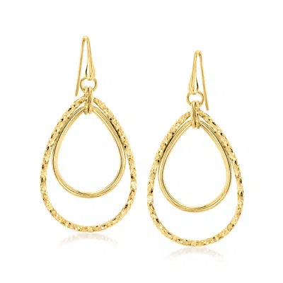 Ross-simons Italian 18kt Gold Over Sterling Double-oval Drop Earrings