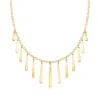 Ross-simons Italian 18kt Gold Over Sterling Elongated Multi-teardrop Necklace In Multi