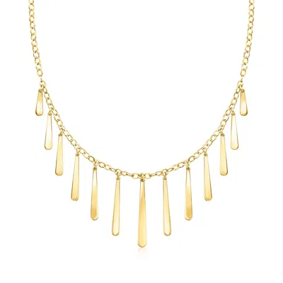 Ross-simons Italian 18kt Gold Over Sterling Elongated Multi-teardrop Necklace