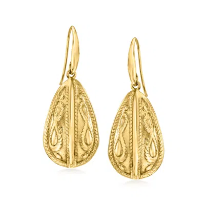 Ross-simons Italian 18kt Gold Over Sterling Etruscan-style Drop Earrings