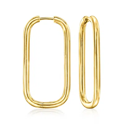 Ross-simons Italian 18kt Gold Over Sterling Extra-large Paper Clip Link Hoop Earrings In Yellow
