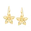 Ross-simons Italian 18kt Gold Over Sterling Flower Drop Earrings