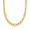 Ross-simons Italian 18kt Gold Over Sterling Graduated Bead Necklace In Multi