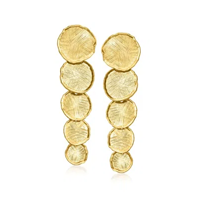 Ross-simons Italian 18kt Gold Over Sterling Graduated Circle Drop Earrings In Yellow