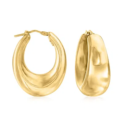 Ross-simons Italian 18kt Gold Over Sterling Graduated Hoop Earrings In Multi