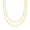 Ross-simons Italian 18kt Gold Over Sterling Hammered And Polished Flat-oval Link Layered Necklace In Multi