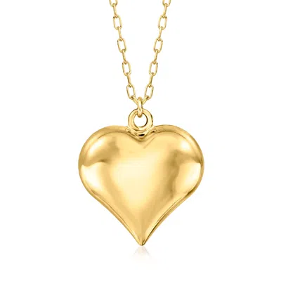 Ross-simons Italian 18kt Gold Over Sterling Heart Pendant Necklace In Multi