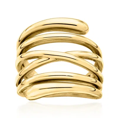 Ross-simons Italian 18kt Gold Over Sterling Highway Ring In Yellow