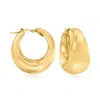 Ross-simons Italian 18kt Gold Over Sterling Hoop Earrings In Yellow