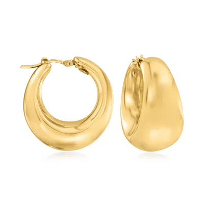 Ross-simons Italian 18kt Gold Over Sterling Hoop Earrings In Yellow