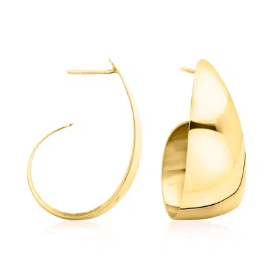Ross-simons Italian 18kt Gold Over Sterling J-hoop Earrings