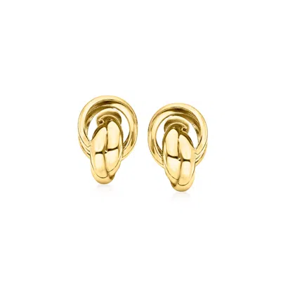 Ross-simons Italian 18kt Gold Over Sterling Knot Clip-on Earrings