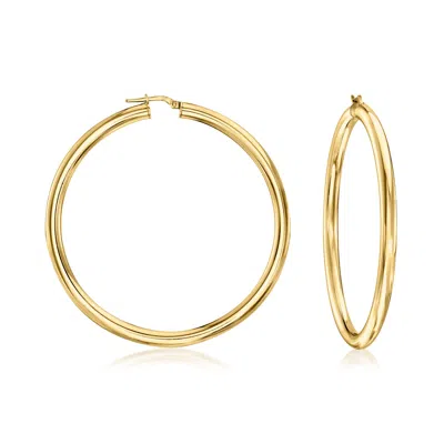 Ross-simons Italian 18kt Gold Over Sterling Large Hoop Earrings In Yellow