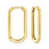 Ross-simons Italian 18kt Gold Over Sterling Large Paper Clip Link Hoop Earrings In Yellow