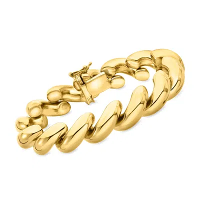 Ross-simons Italian 18kt Gold Over Sterling Large San Marco Bracelet In Multi